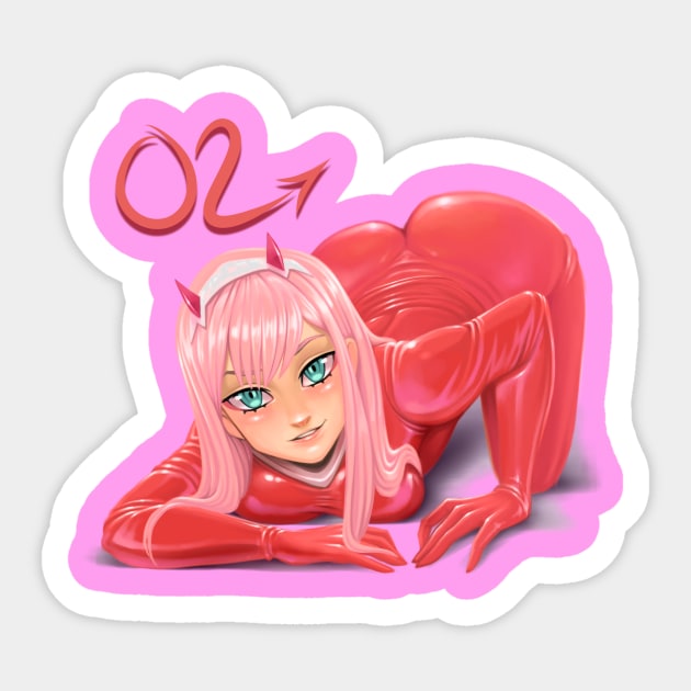 Zero two Sticker by Danderfull